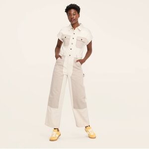 Women's Short Sleeve Western Jumpsuit Woolrich x Target Cream 14